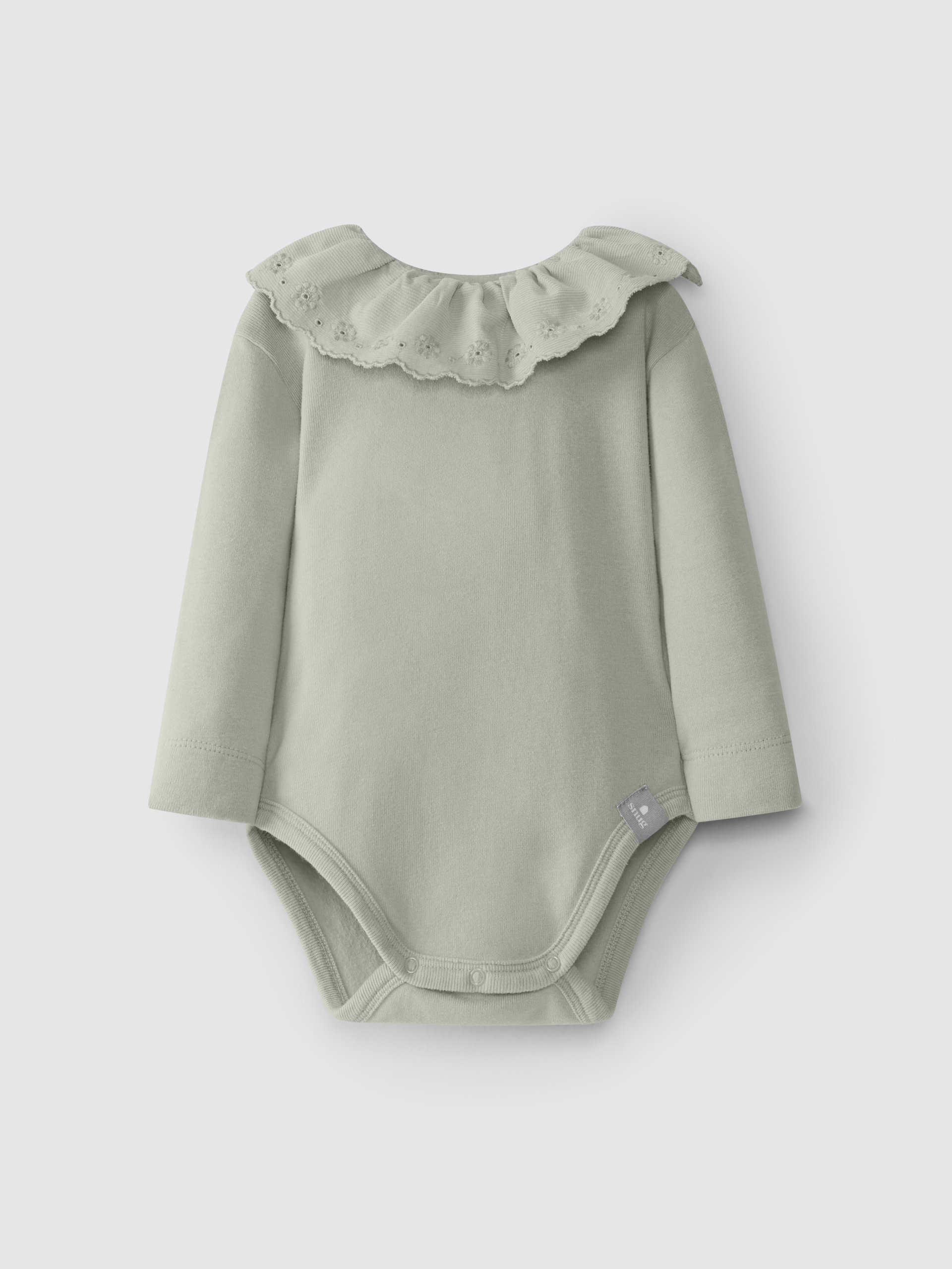 Bodysuit with collar English embroidery