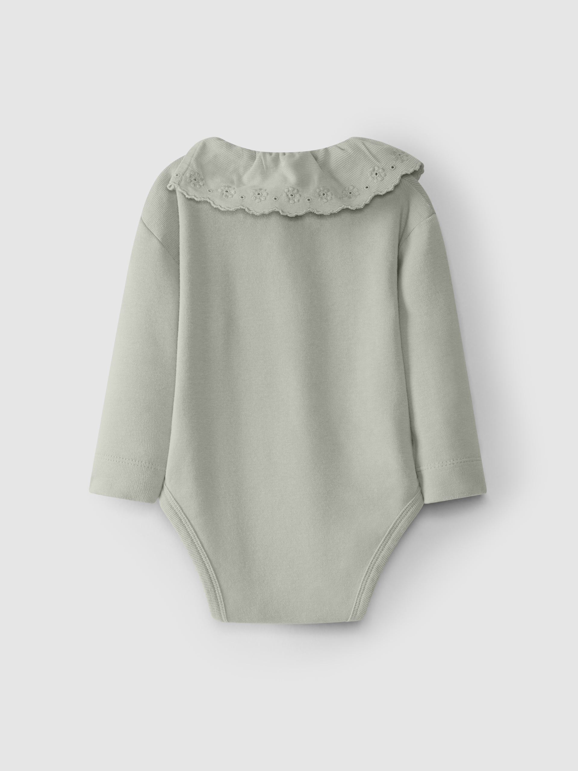 Bodysuit with collar English embroidery