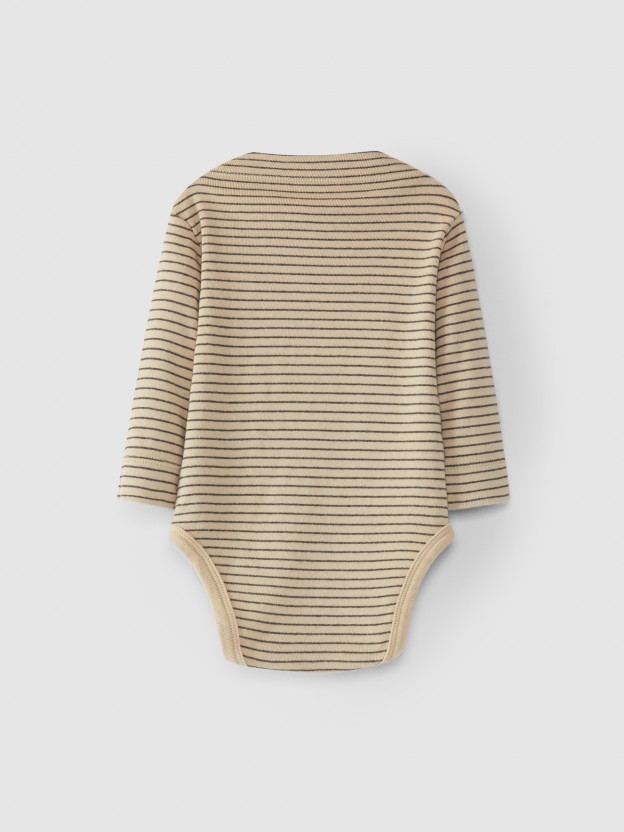 Bodysuit roll collar printed jersey Bodysuit roll collar printed jersey