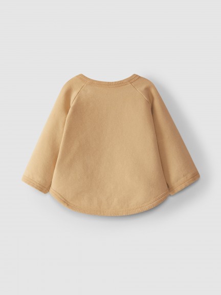 Sweater in plush with double gauze Sweater in plush with double gauze