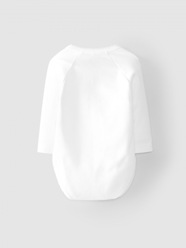 Crossover bodysuit with silhouette detail