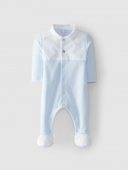 Babygrow pointy collar decorative ribbon
