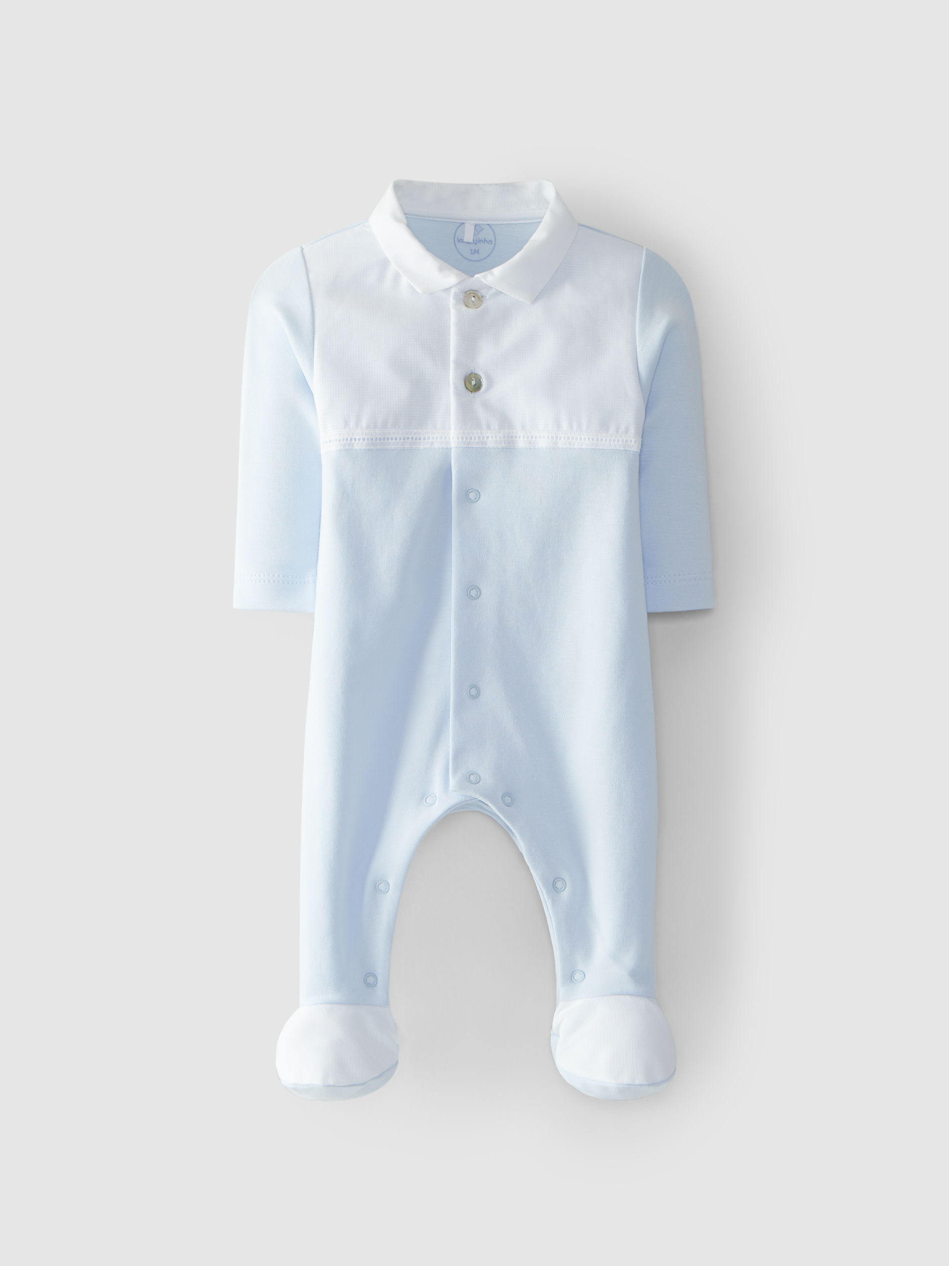 Babygrow gola em bico fita decorativa