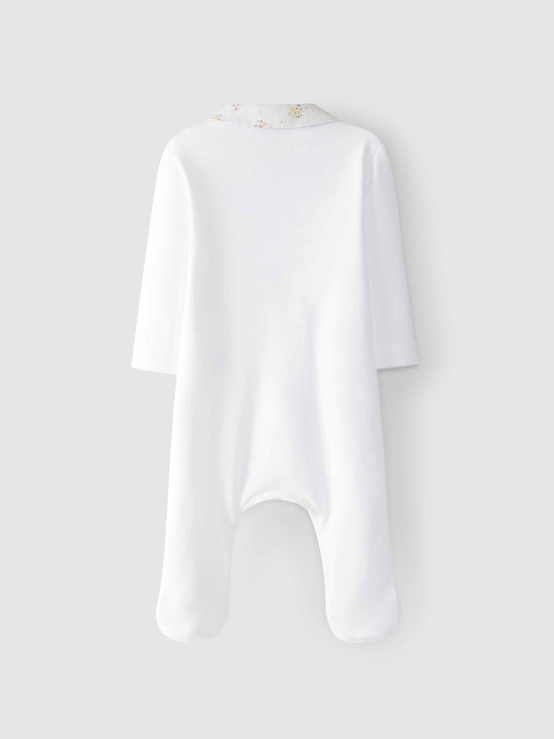 Babygrow gola bebé riscas com flores