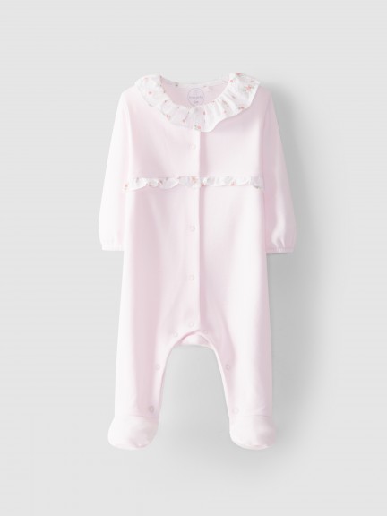 Babygrow ruffled floral collar