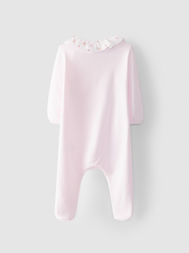Babygrow ruffled floral collar