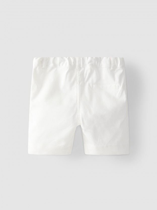 Calções canvas com fita decorativa Calções canvas com fita decorativa