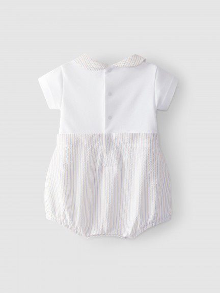 Romper round neckline seersucker Romper round neckline seersucker