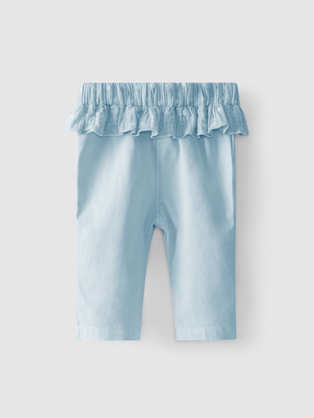 Pantalones pull-up con volante