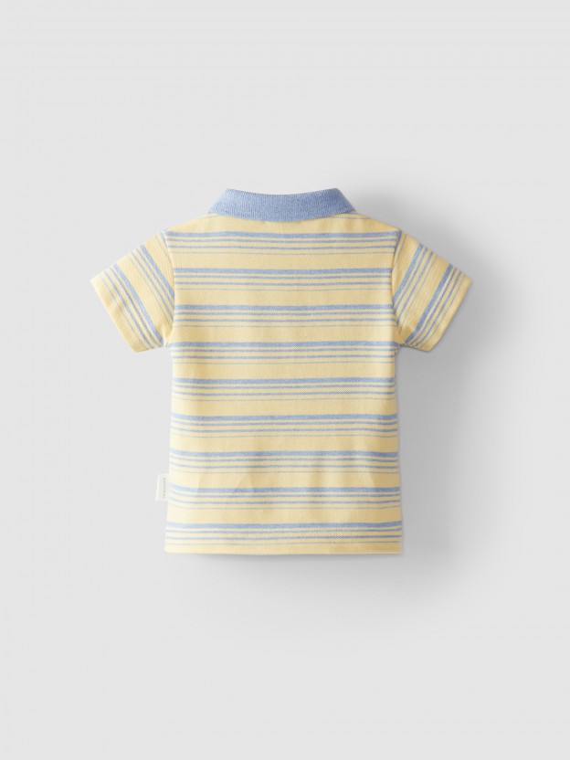 Polo shirt striped in pique
