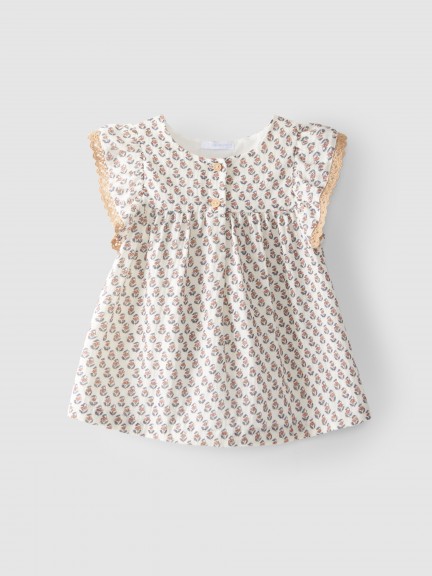 Blusa flores de algod�n