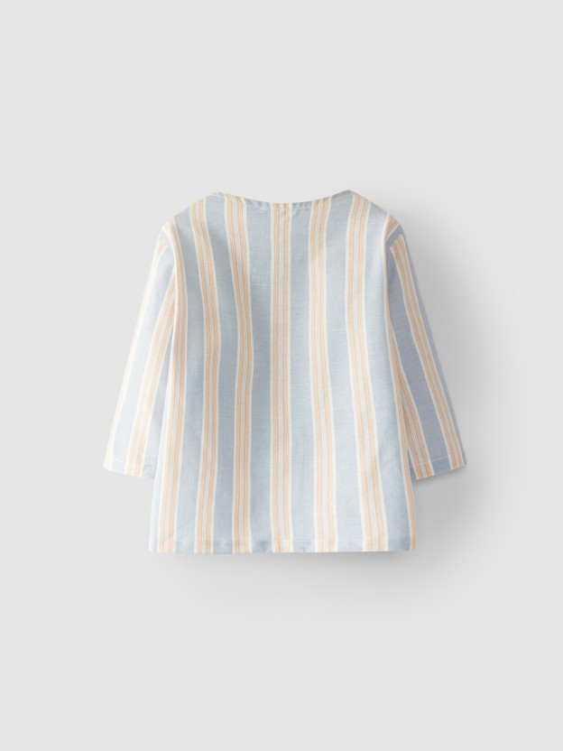 Camisa cuello mao rayas Camisa cuello mao rayas