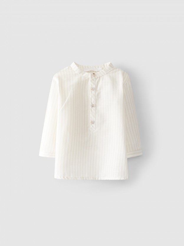 Camisa rayas cuello mao Camisa rayas cuello mao