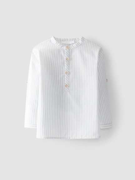 Camisa de riscas gola mao Camisa de riscas gola mao