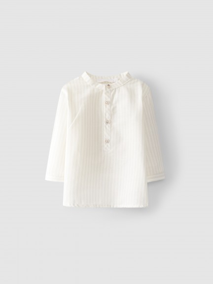 Camisa de riscas gola mao