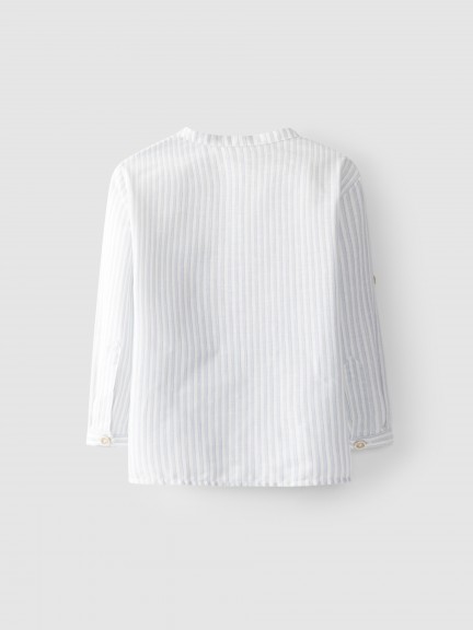 Camisa de riscas gola mao Camisa de riscas gola mao