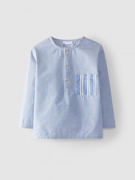 Camisa riscas algod�o org�nico e reciclado