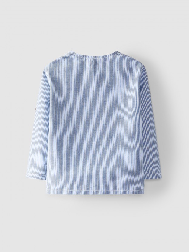 Chemise rayures coton biologique et recyclé Chemise rayures coton biologique et recyclé