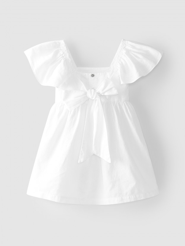 Vestido com laço e espiguilha Vestido com laço e espiguilha