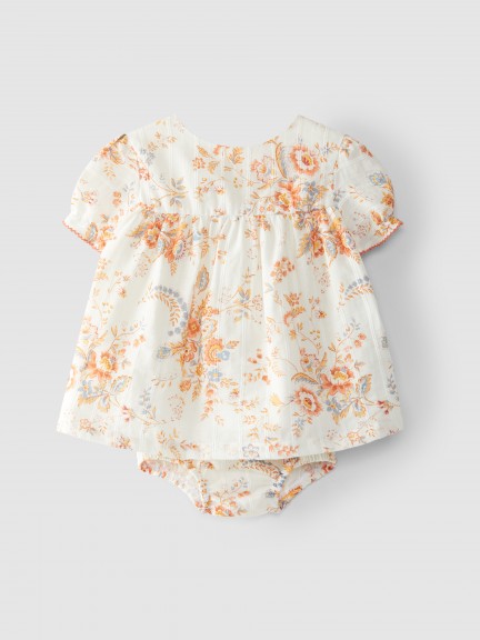 Vestido com tapa fraldas print floral Vestido com tapa fraldas print floral
