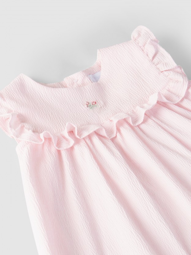 Dress Vichy with embroidery