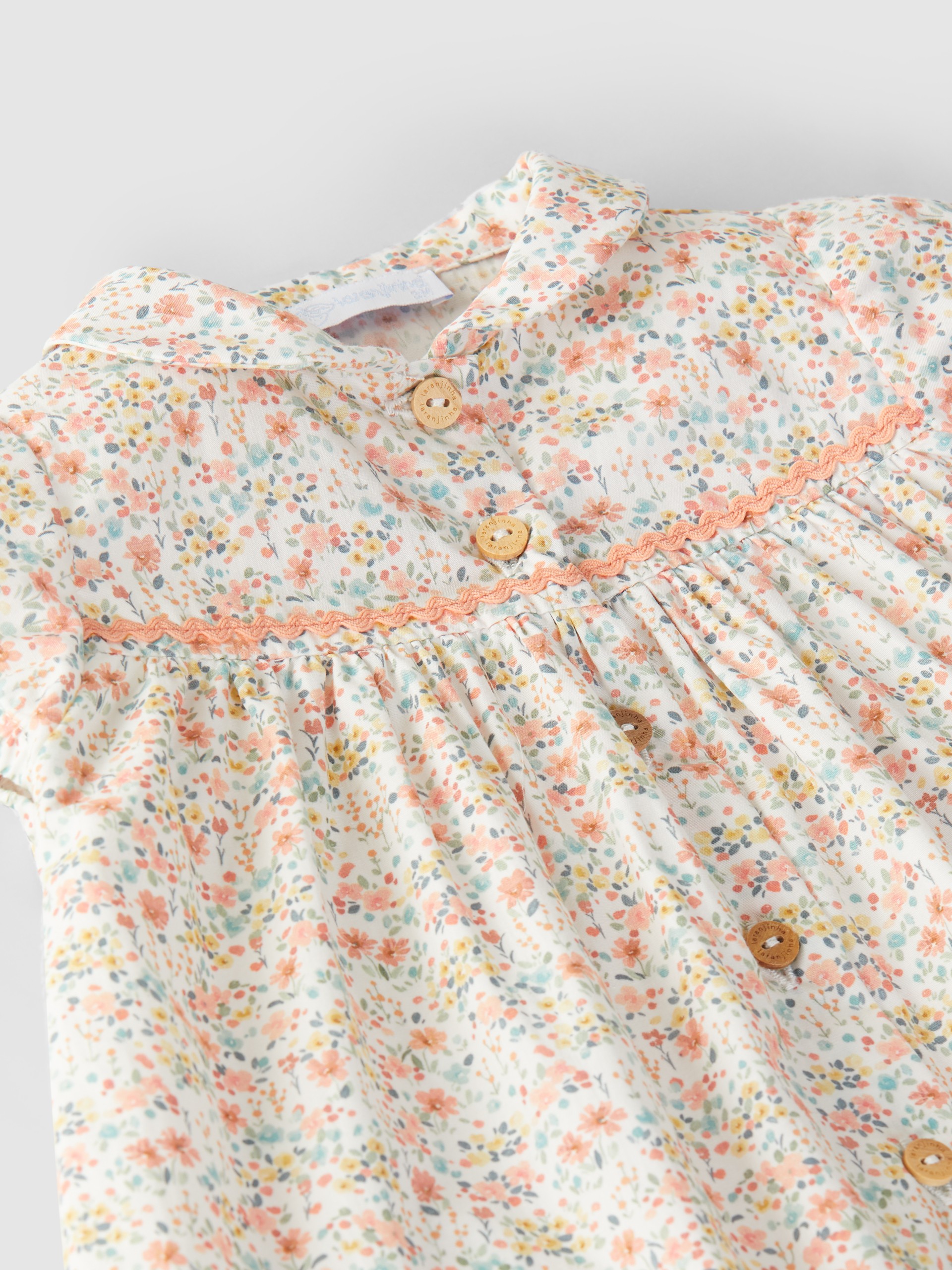 Floral dress with rickrack