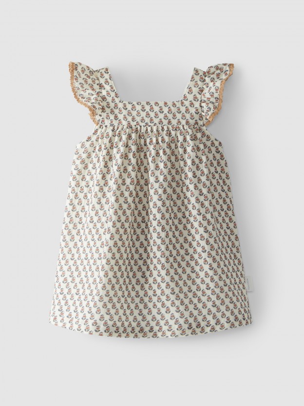 Vestido flores algodão orgânico Vestido flores algodão orgânico