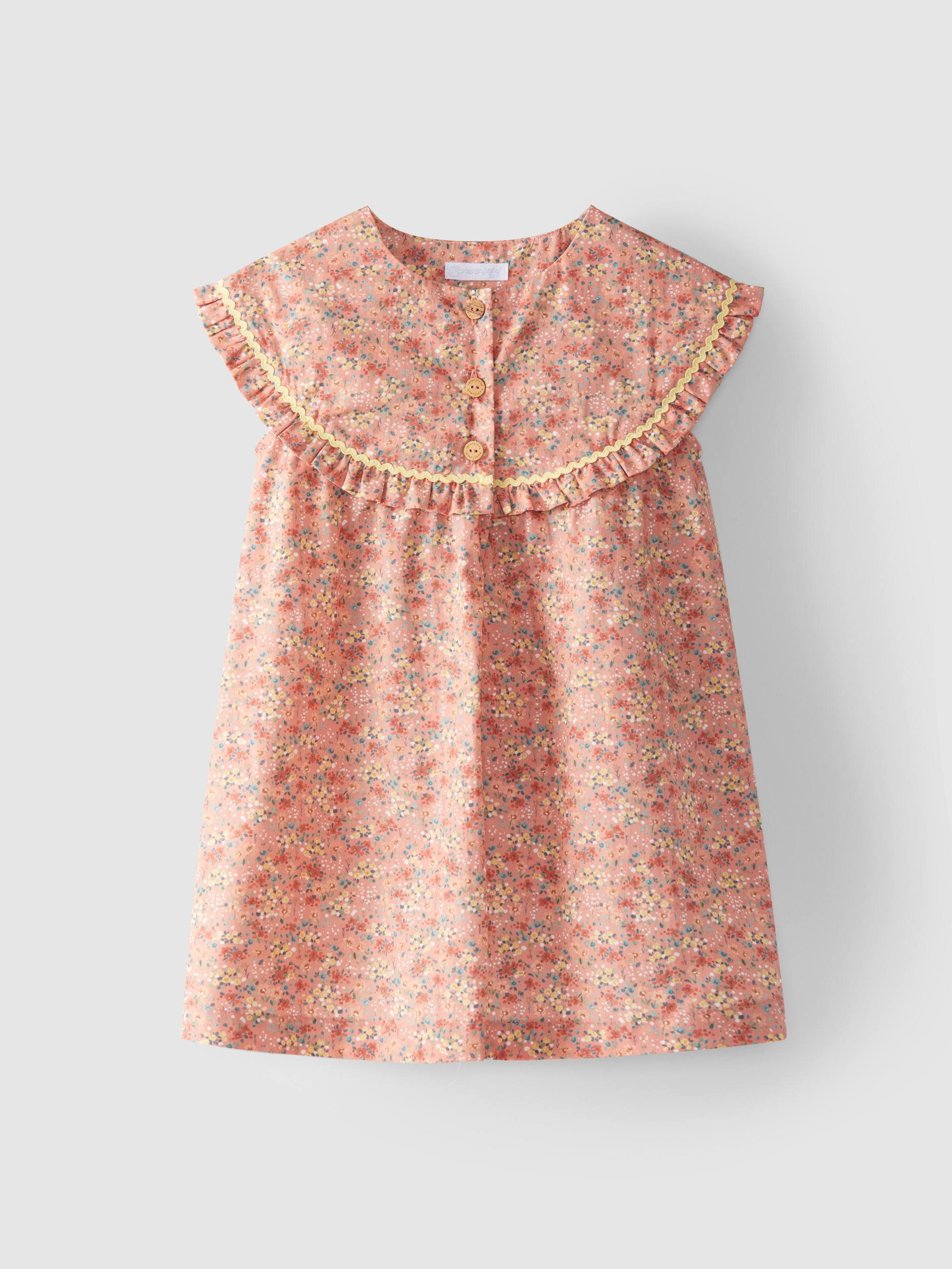 Vestido flores con puntilla en el pecho