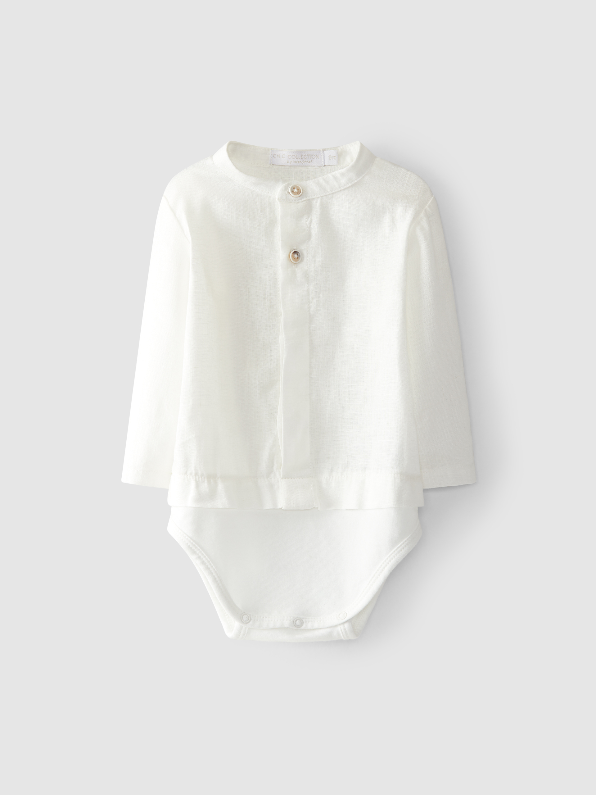 Body-camisa linho gola mao