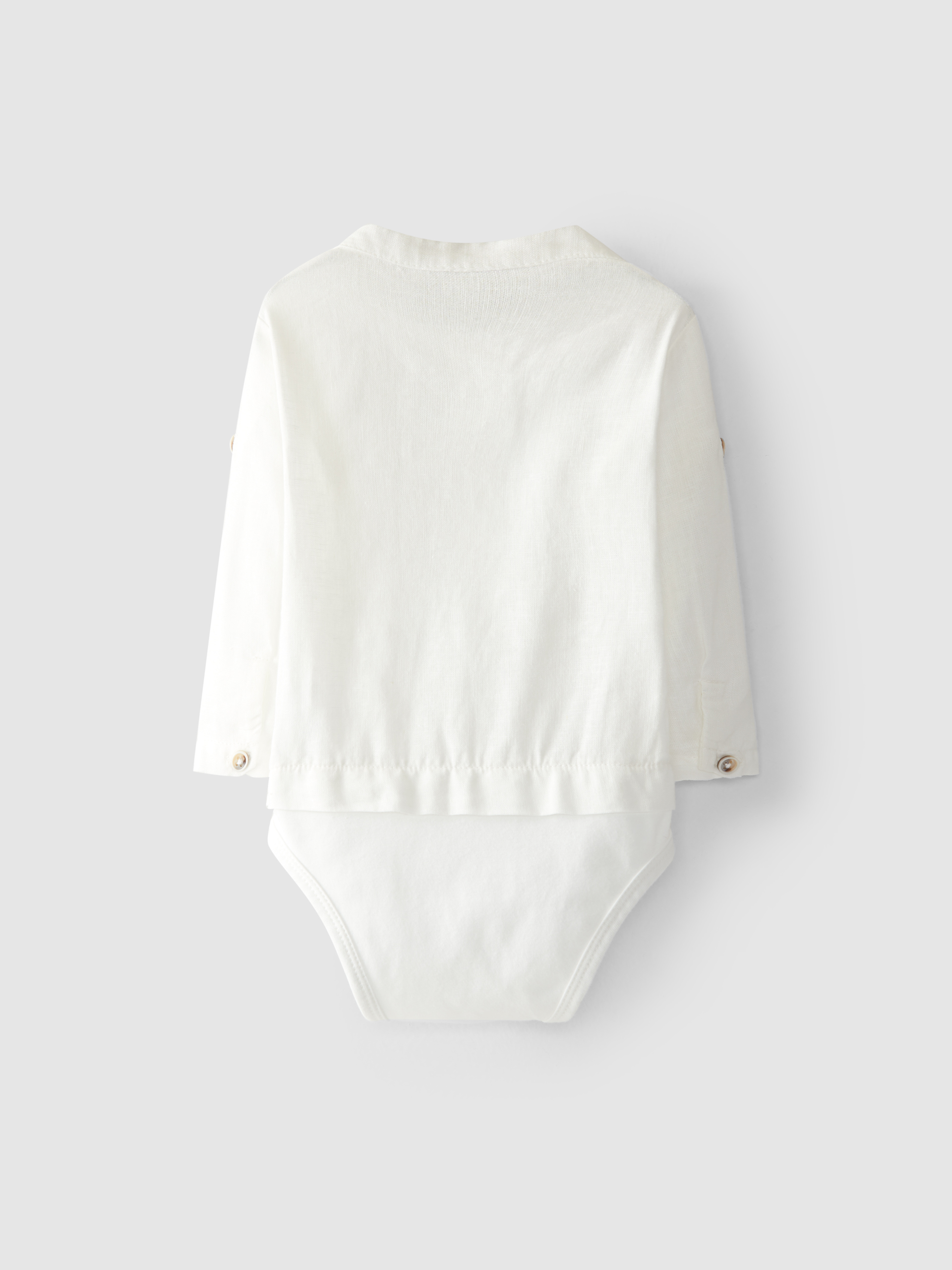 Body-camisa linho gola mao