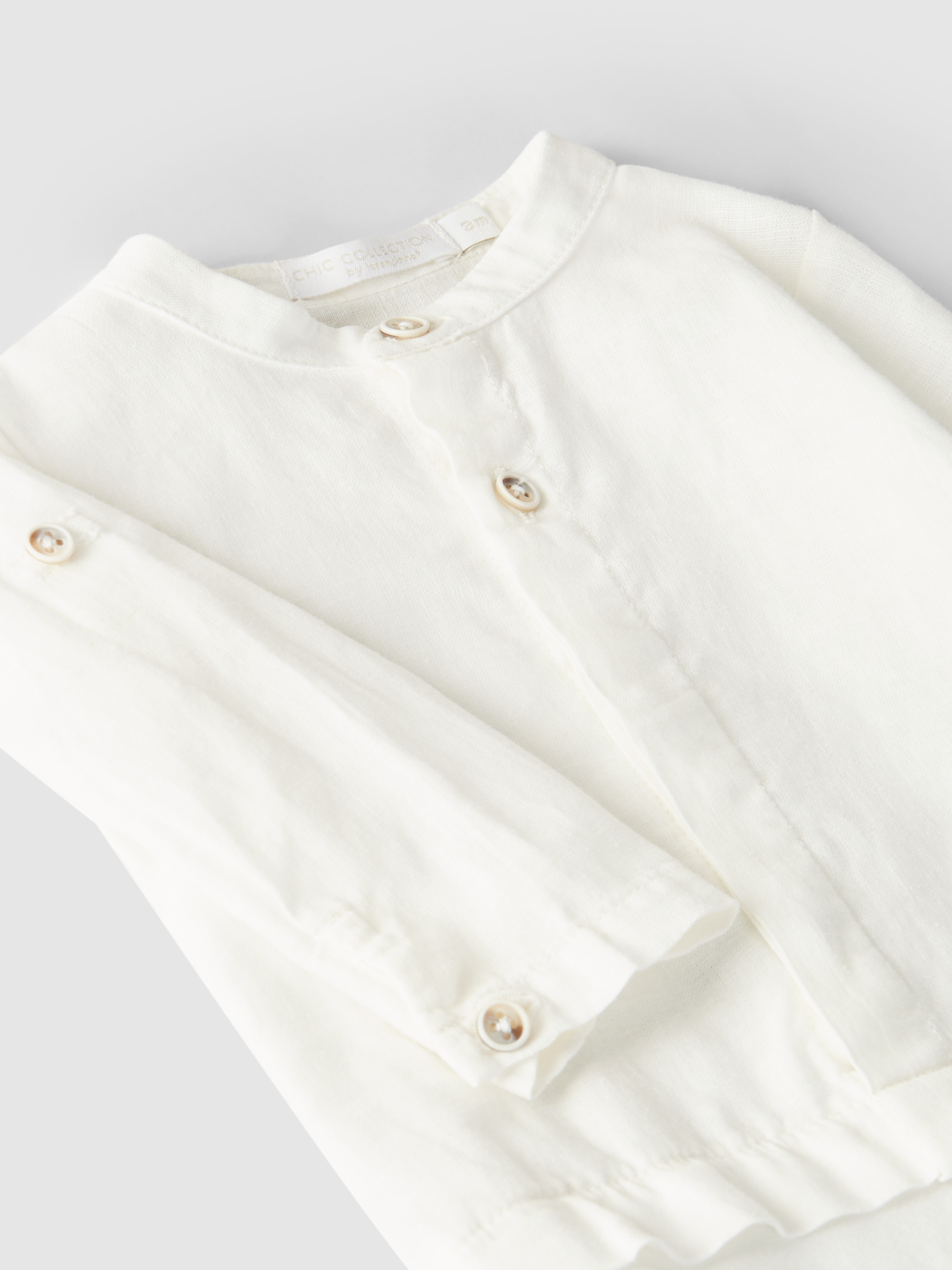 Body-camisa linho gola mao