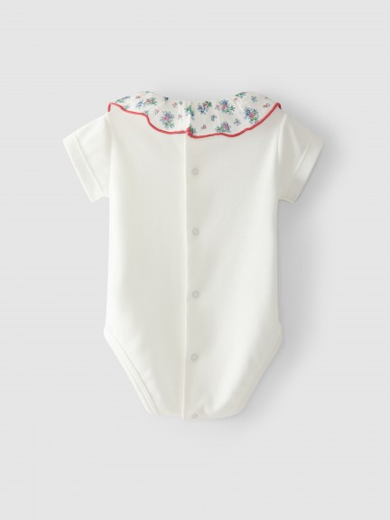 Bodysuit ruffled collar print Bodysuit ruffled collar print