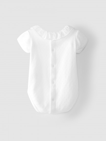 Bodysuit ajour with ruffled collar Bodysuit ajour with ruffled collar