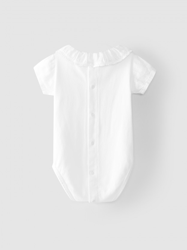 Body-blusa cuello con cinta de ganchillo
