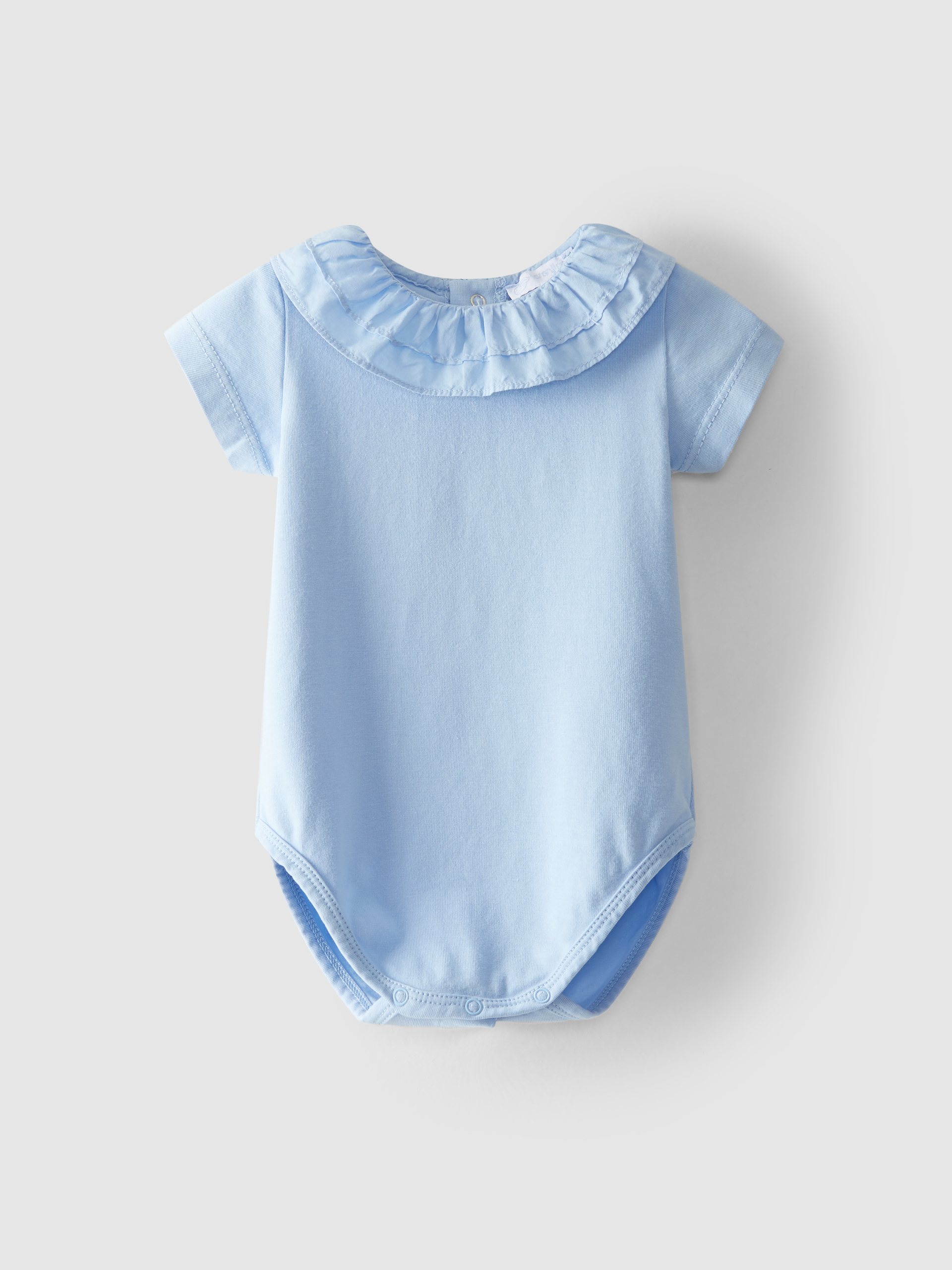 Bodysuit plain ruffled collar