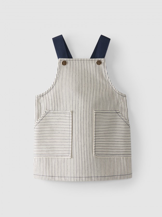 Dungaree dress stripes