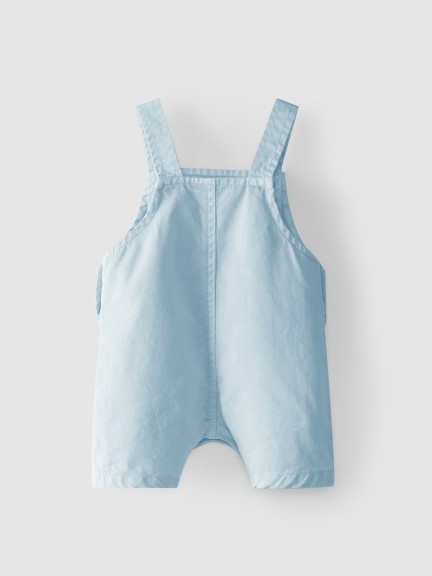 Short-salopette en sergé avec poche Short-salopette en sergé avec poche