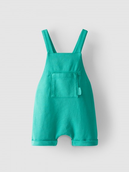 Short-salopette en coton avec poche