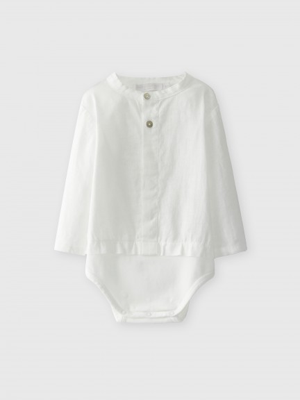 Body-camisa de lino