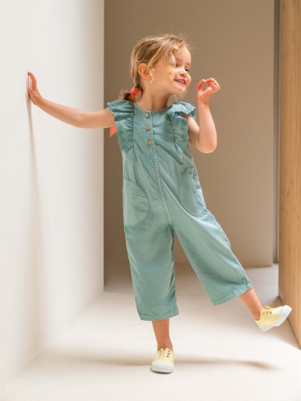 Salopette � volant broderie anglaise