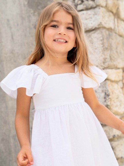 Vestido con lazo y puntilla Vestido con lazo y puntilla