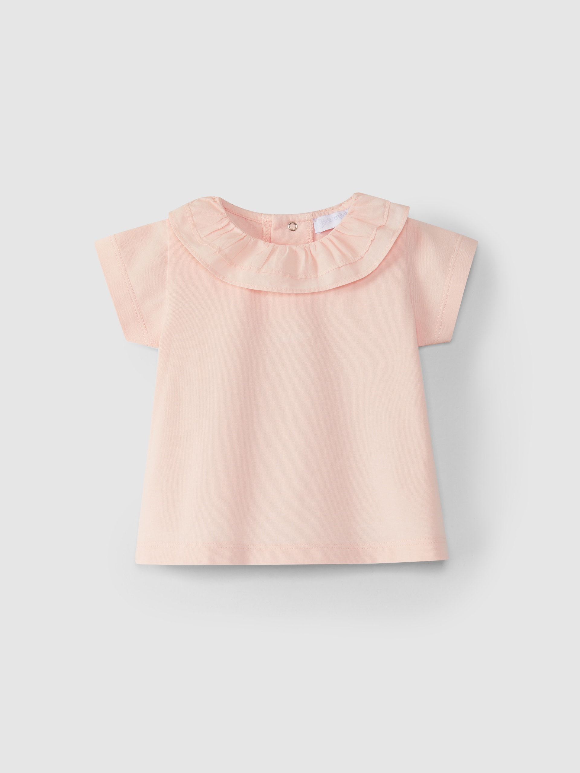 Camiseta lisa cuello de volante