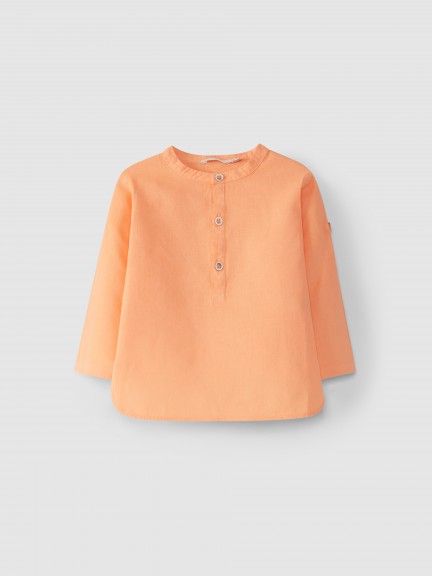 Shirt linen mandarin collar Shirt linen mandarin collar