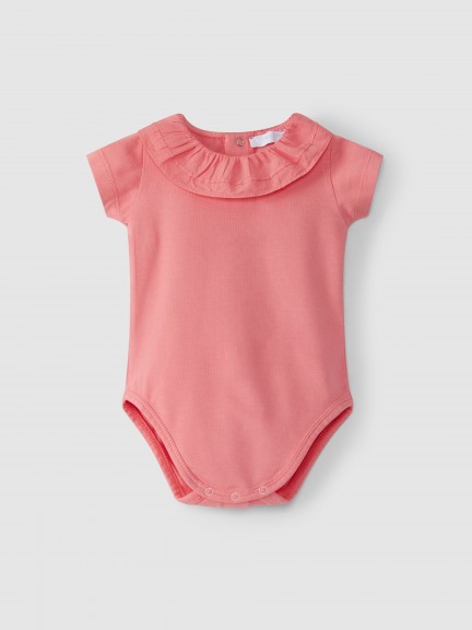 Bodysuit plain ruffled collar Bodysuit plain ruffled collar