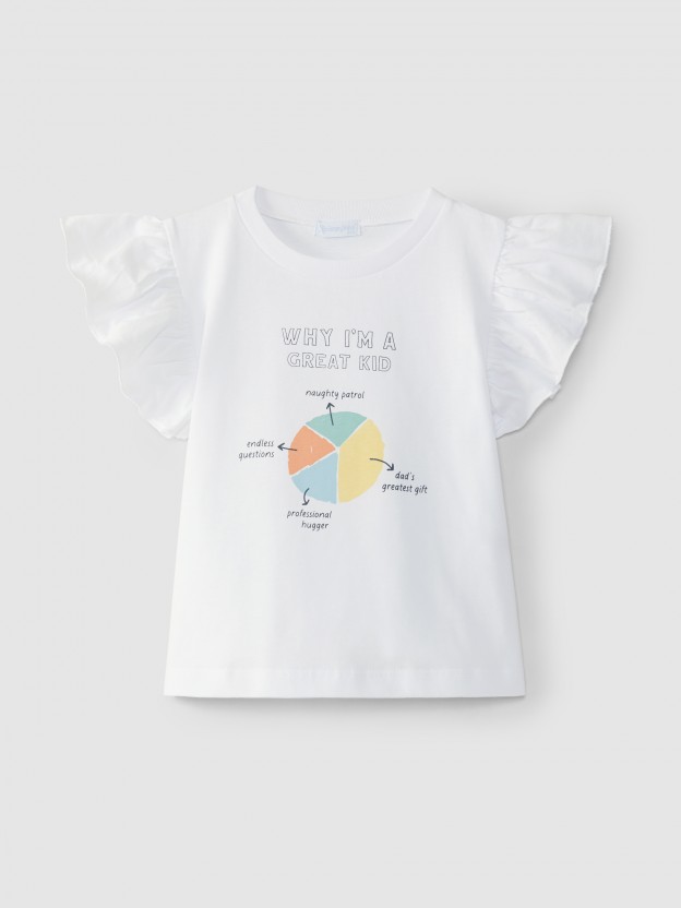 T-Shirt with ruffle "Why I m A Great Kid" Father s Day