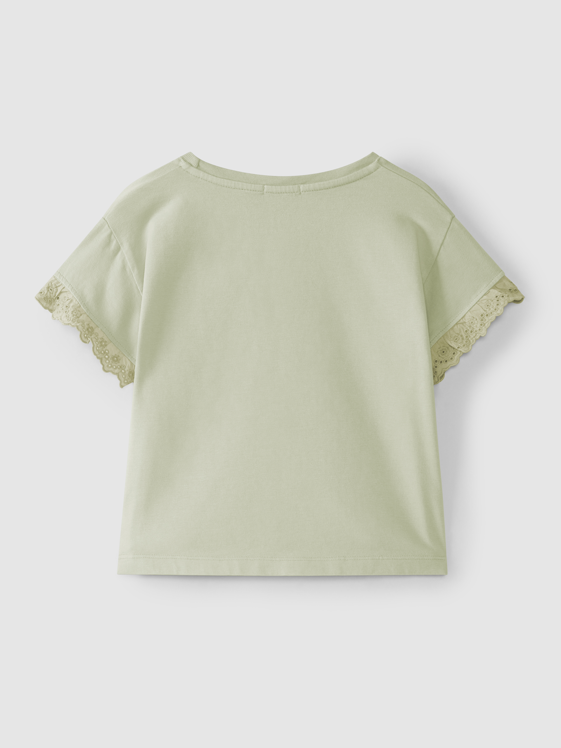 Camiseta manga corta con bordado inglés