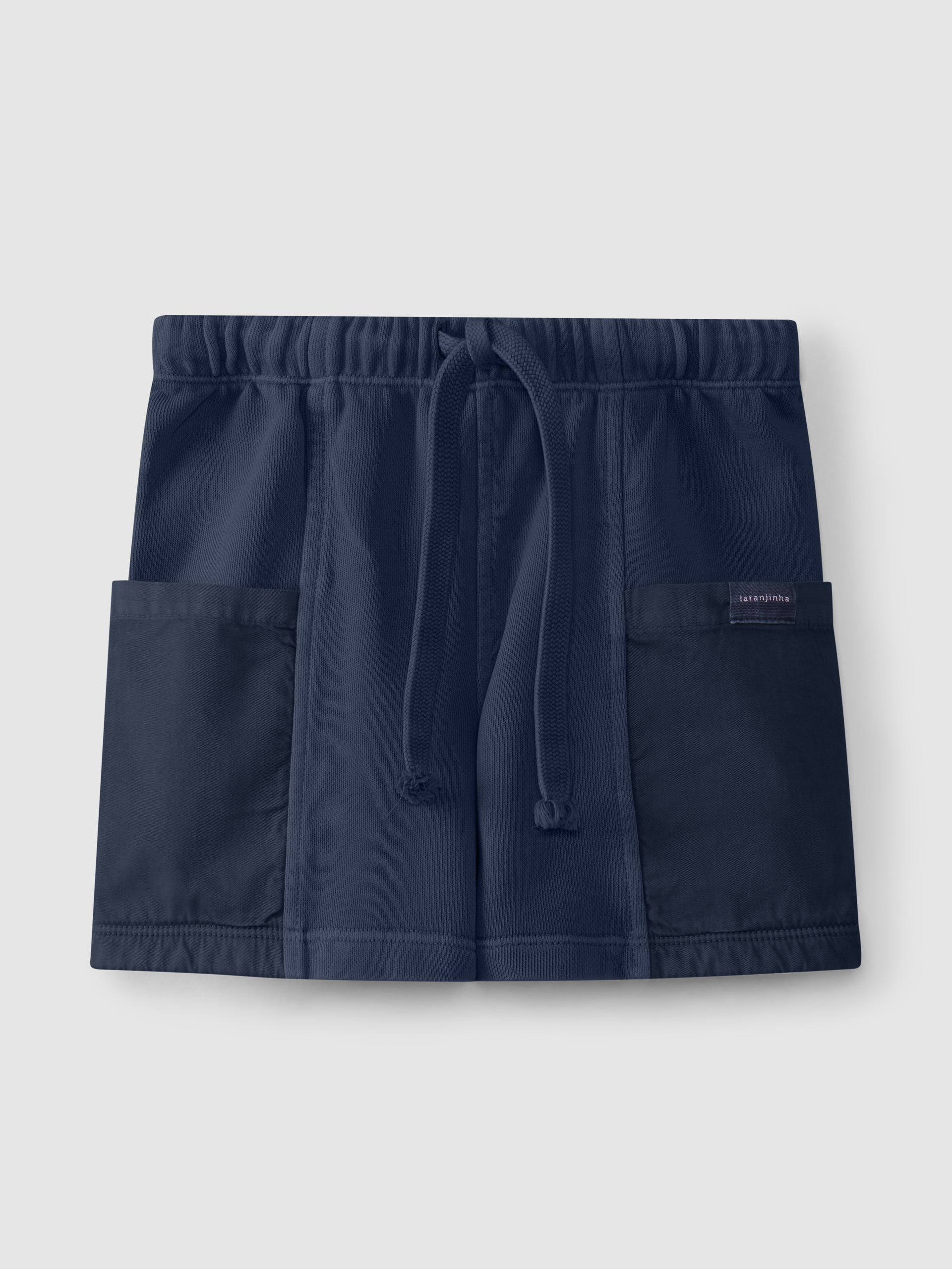 Plush shorts with fabric pockets