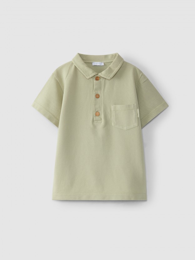 Polo piqué avec poche Polo piqué avec poche