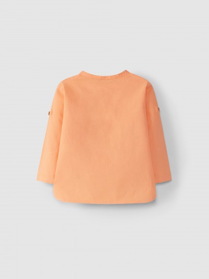 Shirt linen mandarin collar Shirt linen mandarin collar