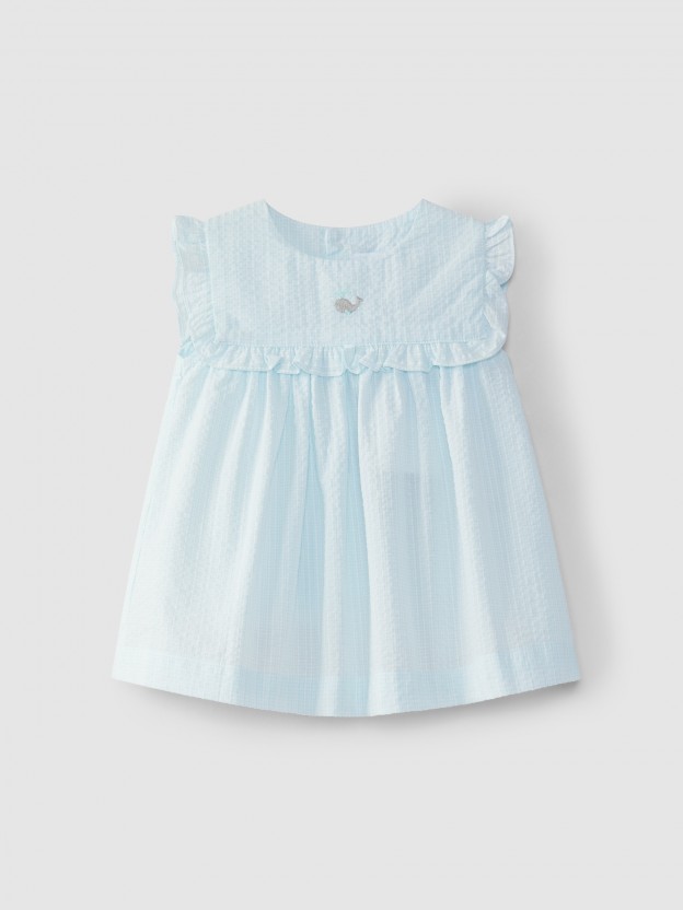 Dress Vichy with embroidery